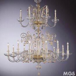 Crystal chandelier with gold decoration