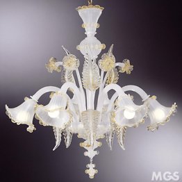 Silk color chandelier decorated with 24k gold