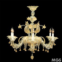 Crystal and gold Ca 'Rezzonico chandelier