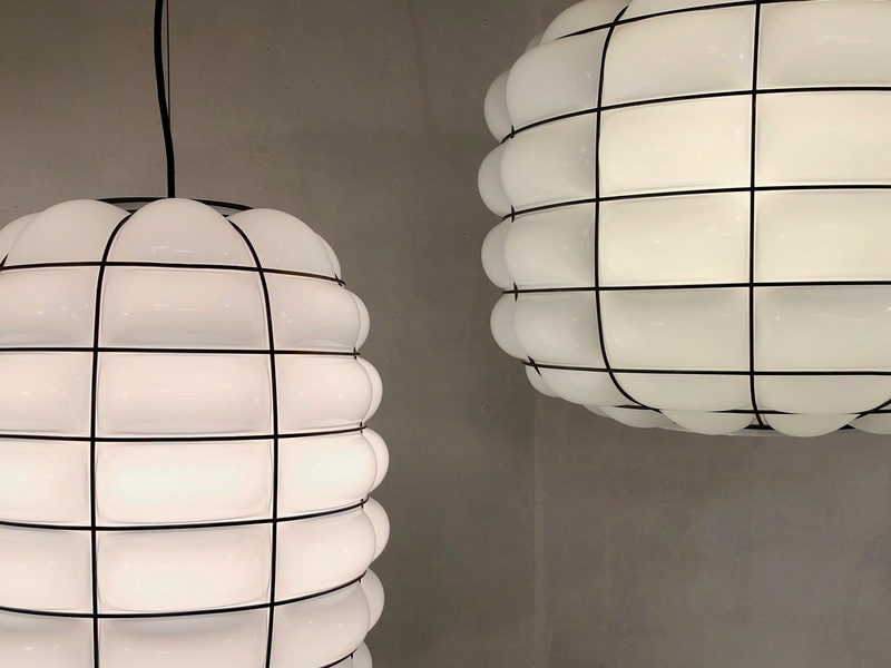 Modern lantern in white color