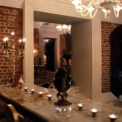 Chandelier installed
