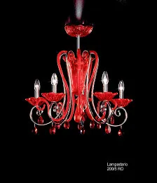 Red chandelier at eight lights