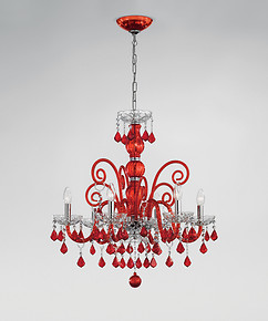 Red and crystal Bohemia style chandelier