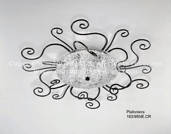 163 Ceiling lamps, Modern crystal and black ceiling lamp