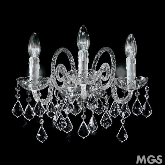 Bohemia Wall lights, Wall light at three lights in crystal and amethyst color