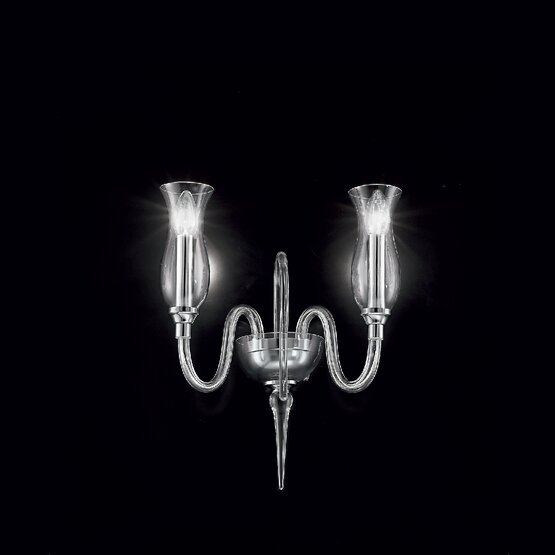 Teodato Wall light, Crystal sconce with amber decoration at two lights