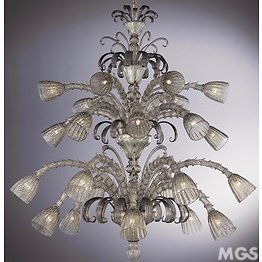 Chandelier in antique crystal at twentyfour lights