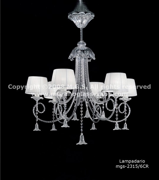 2315 series Chandeliers with lampshades, Crystal Chandelier with lampshades at six lights