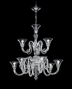 Crystal chandelier at nine lights