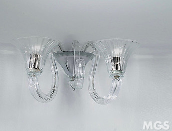 Two light crystal sconce