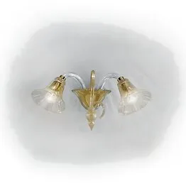 Crystal and 24k gold wall light at two lights
