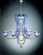 Blu-decorations crystal chandelier at six lights