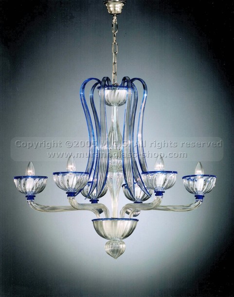 Modern Chandeliers 417 series, Blu-decorations crystal chandelier at six lights