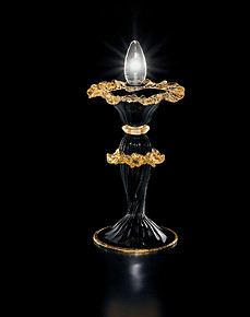Black table lamp with 24k gold