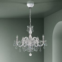 1059 bohemia series chandelier, 3 lights, crystal and white color