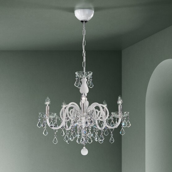 Bohemia Bright chandelier, 1059 bohemia series chandelier, 3 lights, crystal and white color