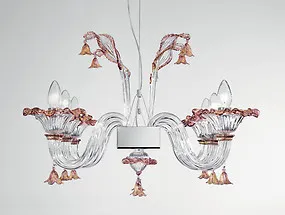 Amethyst longitudinal chandelier at six lights