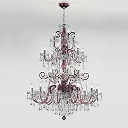 Amethyst color chandelier with crystal detail