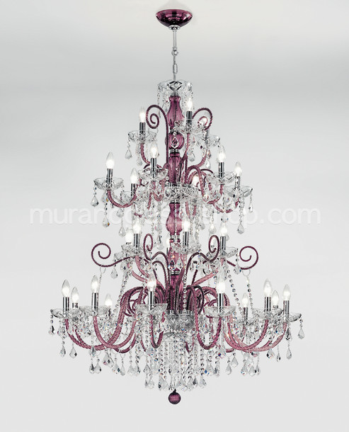 Bohemia Star chandelier, Red color bhoemia chandelier with crystal details