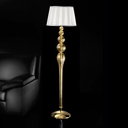 Crystal and gold floor standing light
