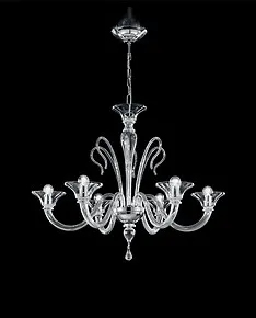 Six lights chandelier with 24k Gold