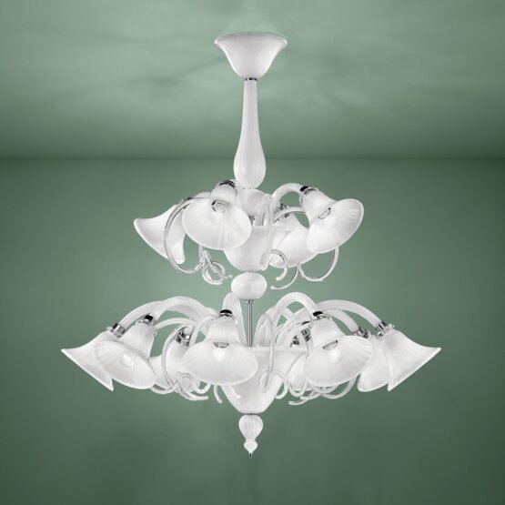 Venier Chandelier, Twelve lights chandelier white color 
