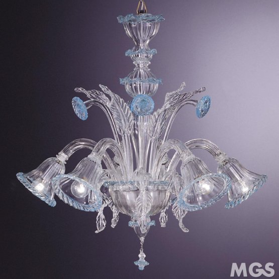 Tyra Chandelier, Crystal and azure chandelier