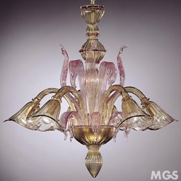 Amber and ruby chandelier