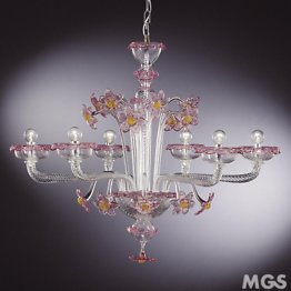 Crystal and ruby chandelier