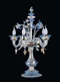 Table Flambò blu and gold at five lights