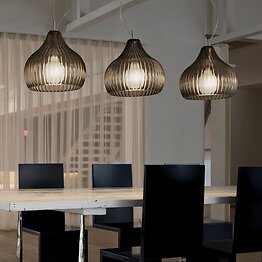 Modern suspended lamp in smoked color