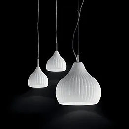 Modern suspended lamp in White milk