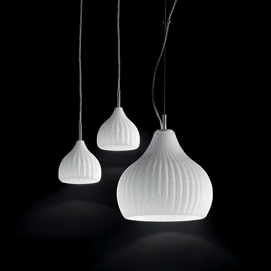 Sphera Suspended lamp, Modern suspended lamp in White milk