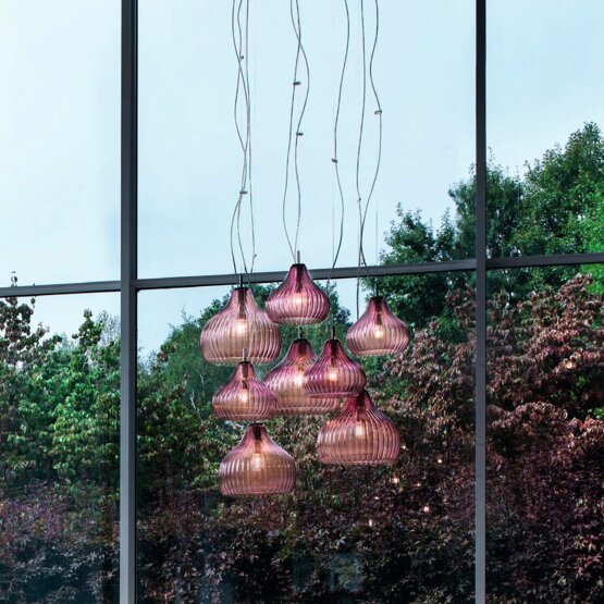 Sphera Suspended lamp, Modern suspended lamp in amethyst color