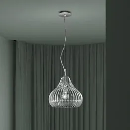 Modern suspended lamp in crystal
