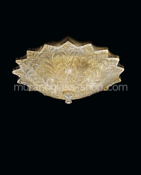 Tetide Ceiling lamp, Ceiling lamp with crystal graniglia and 24k gold