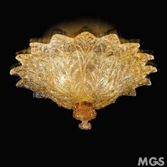 Tetide Ceiling lamp, Ceiling lamp with amber graniglia