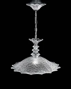 Suspended lamp with crystal graniglia