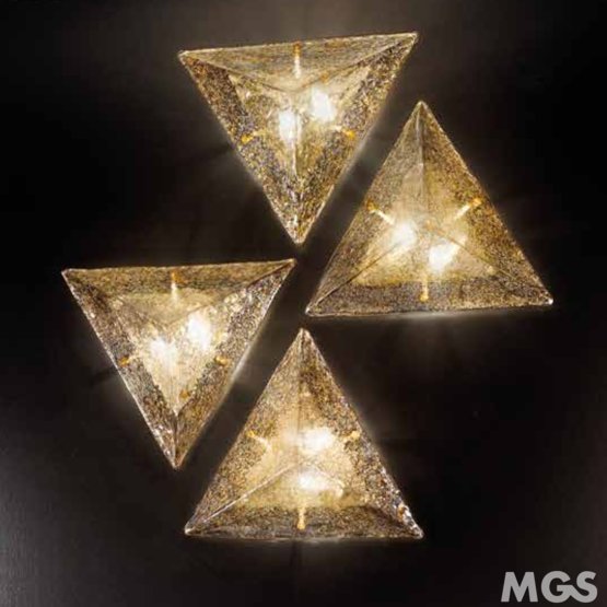 Memmo Ceiling light, Monolith ceiling lamp in amber graniglia