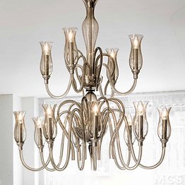 Milkwhite chandelier at twelve lights
