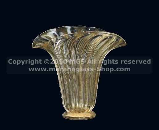 Classic vases with 24k gold decoration, Crystal vase with gold decoration
