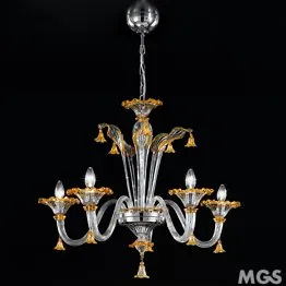 Crystal chandelier at five lights