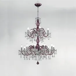 Amethyst color chandelier with crystal detail