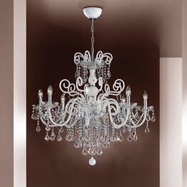 Crystal and white bohemia style chandelier