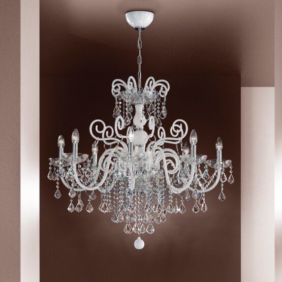 Bohemia Star chandelier, Crystal and white bohemia style chandelier