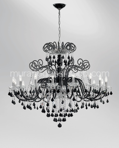 Bohemia Star chandelier, Black and crystal bohemia style chandelier