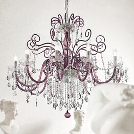Crystal bohemia style chandelier in amber color