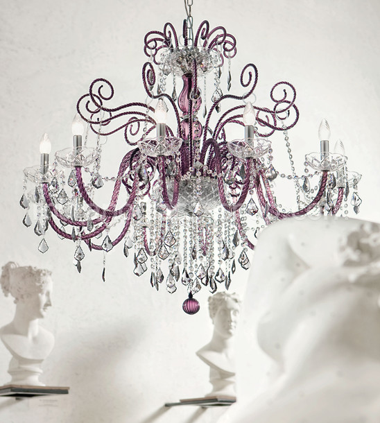 Bohemia Star chandelier, White color bhoemia chandelier with crystal details