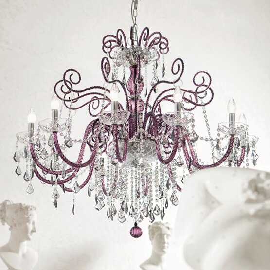 Bohemia Star chandelier, Amber color chandelier