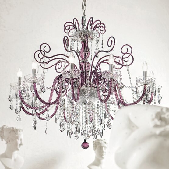 Bohemia Star chandelier, Crystal and white bohemia style chandelier